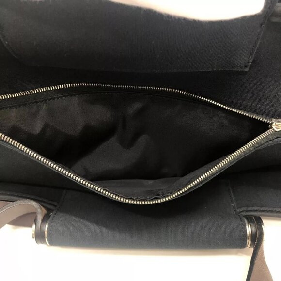 HERMES Kavac Elan PM Shoulder Bag Tote Bag Leather/Canvas Black/SilverHardware - Picture 12 of 16